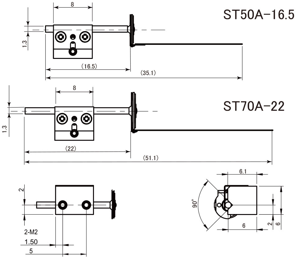 ST50A-16.5型 / ST70A-22型 寸法図