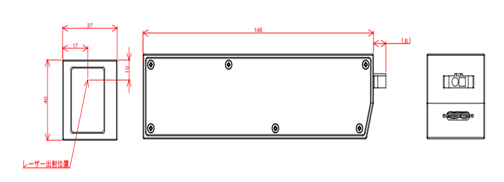 레이저 가공기용 레이저 변위계 寸法図